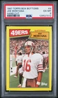 PSA 6 1987 Topps Box Bottom Hand Cut #H Joe Montana RARE! 49ers HOF