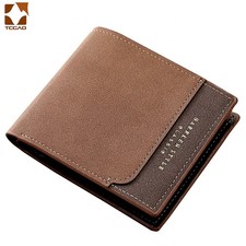 men's wallet Casual small carteiras wearproof dollar thin purse patchwork black/