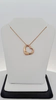 Tiffany & Co. Rose Gold 16mm Open Heart Pendant Necklace 19" 4.5g Elsa Peretti