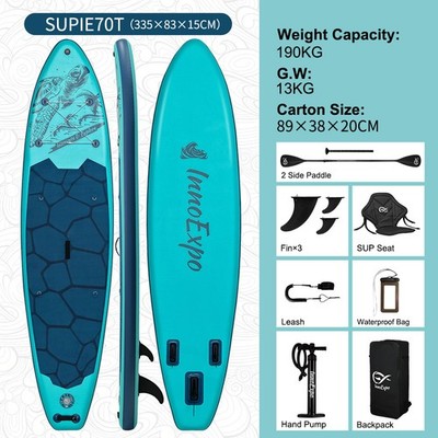 SUP Paddle Board aufblasbar 190kg Tragkraft InnoExpo Allround 335x83x15cm