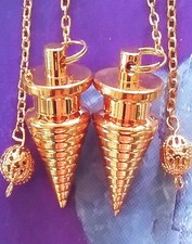 2 Dowsing Pendulum, ENERGY BAND COPPER Pendulum, GOLD Pendulum, SILVER PENDULUMS