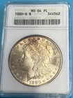 1880-S Morgan Silver Dollar MS64 PL  ANACS Old Holder