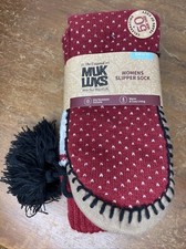 NEW MUK LUKS Tassel Slouch No Slip Slipper Socks Women's Sz S/M 5-7