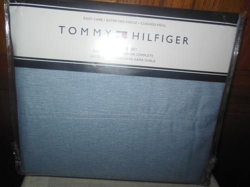 TOMMY HILFIGER - CHAMBRAY BLUE FULL SHEET SET - 4 PC - NEW