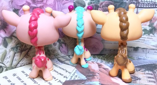 Authentic Littlest Pet Shop LPS #526 #943 #2303 Giraffe Lot Heart Eyes Geoffrey - Picture 8 of 9