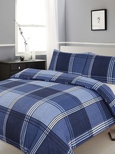 Image of New Bedford Check Print Duvet/Quilt Cover Bedding Set - Single, Double & King