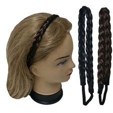 Synthetic Plaited Hair wrap Braided Headband with Elastic