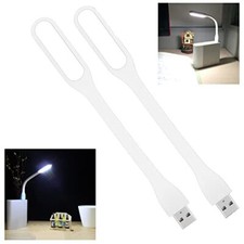 Mini Flexible Light, Portable USB Led Reading Night Lamp for PC Laptop White
