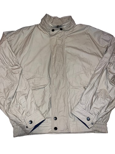OshKosh B'gosh, Vintage OSHKOSH B’Gosh Mens Tan Wind Breaker Hooded Snap Full Zipper Jacket M