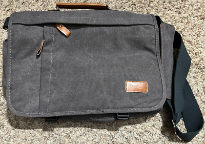 Estarer Mens Laptop Messenger Bag 17-17.3 Inch Laptop 3 in 1 Canvas Water Resist