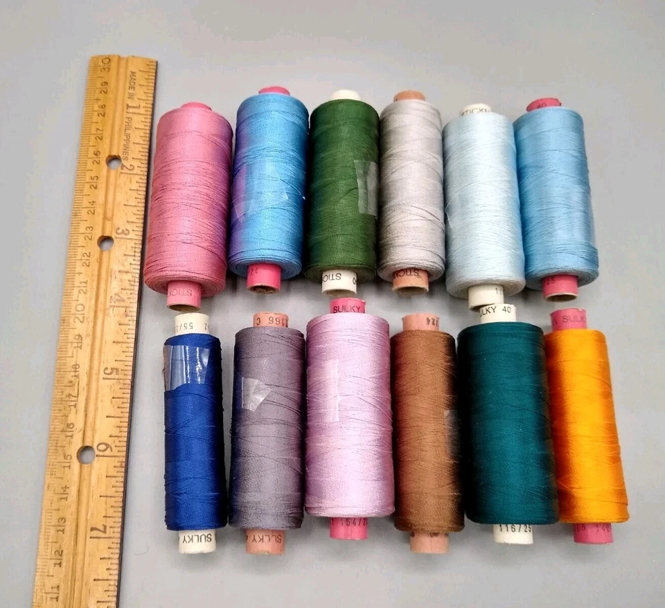 Stickma Sulky Thread 40 weight 11 cardboard partial spools (plus one other) - Image 3 of 4