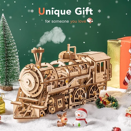 ROKR Weihnachtsgeschenk DIY 3D Holzpuzzle Mechanische Modellbausätze