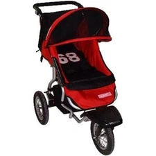 Bebelove Deluxe Single Jogging Stroller with Front Swivel Wheel in Red