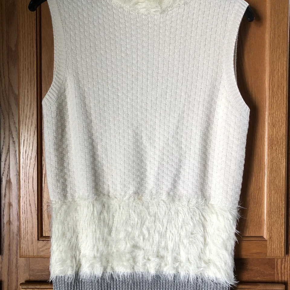 Mini Suéter Diane Von Furstenberg DVF Vestido Para Mujer Pequeño Cuello Simulado Sin Mangas Foto 3 de 4