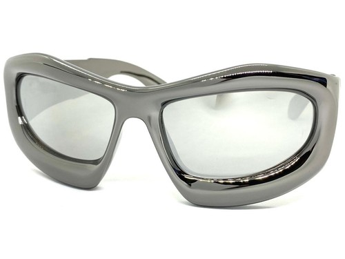 Übergroße Biker sportliche Rundum-SONNENBRILLE groß super dick grau chromgestell - Bild 2 von 6