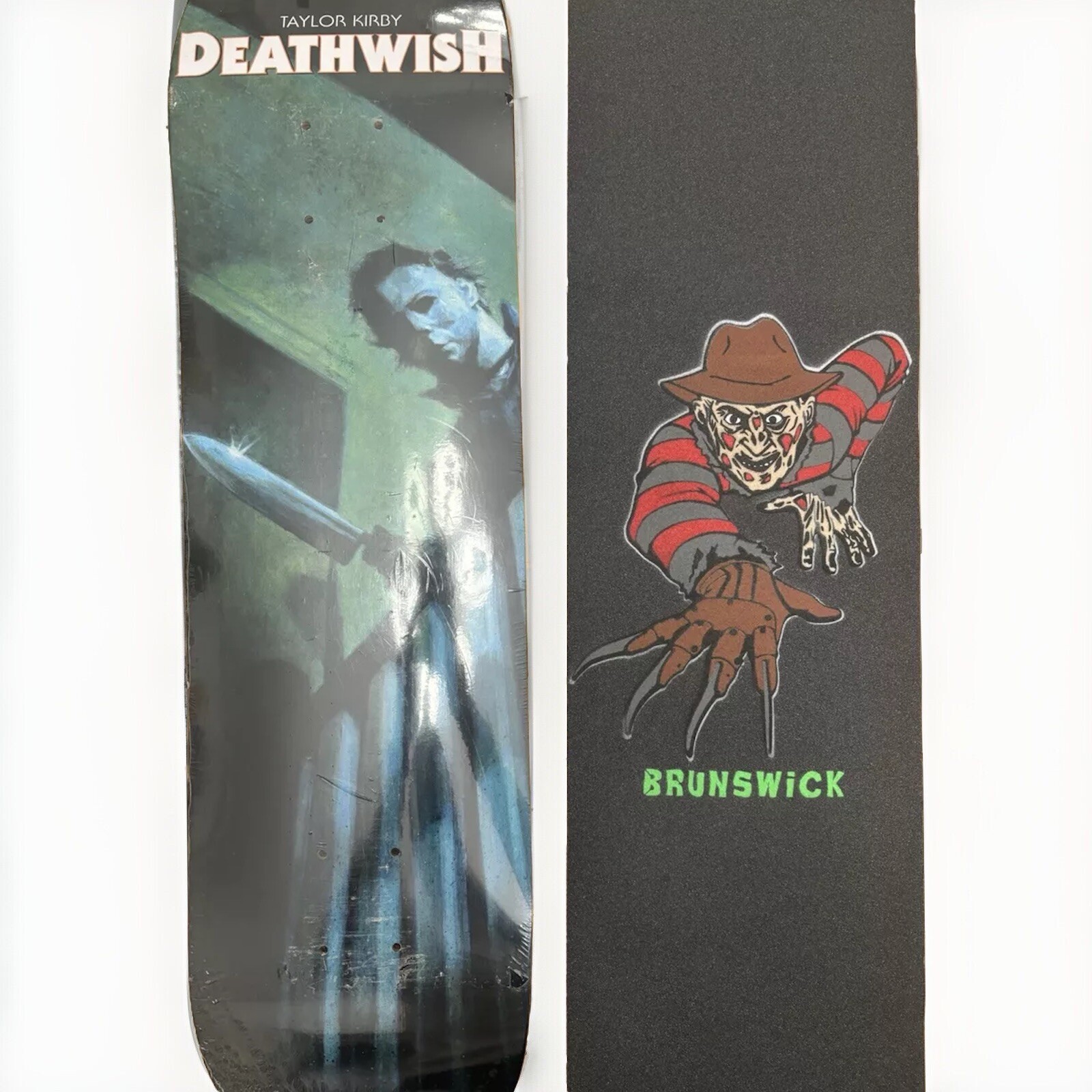 Halloween Skateboard Deck and Freddy Krueger Grip Tape Horror Combo-image