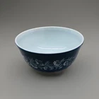 Vintage PYREX #403 Colonial Mist Mixing Bowl  Blue With White Flowers 2.5 Qt.