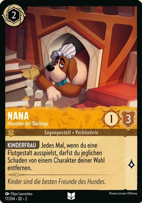 Disney Lorcana TCG Card - Nana - Haustier der Darlings 17/204 - Foil - 2ROF