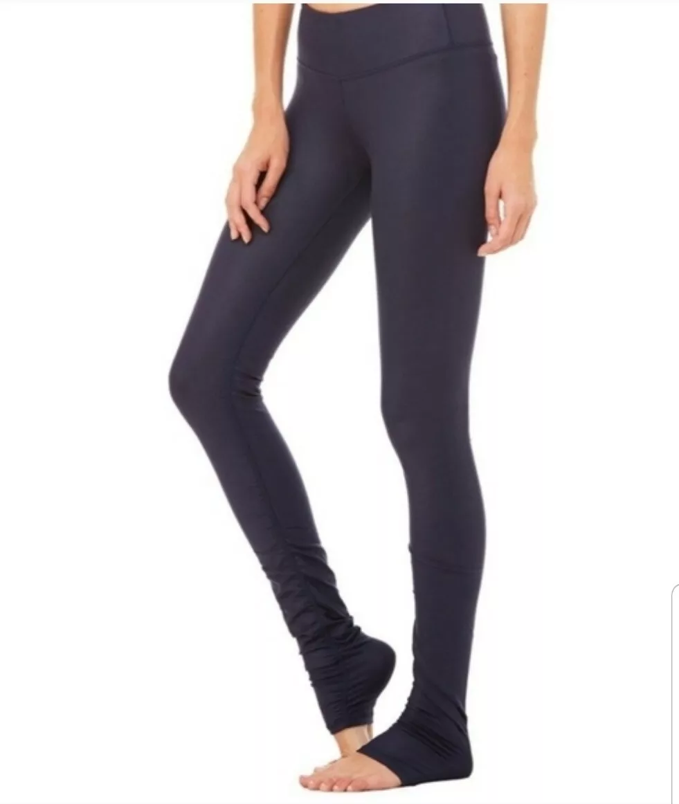 Alo Yoga Idol Navy Ruched Leggings Size M