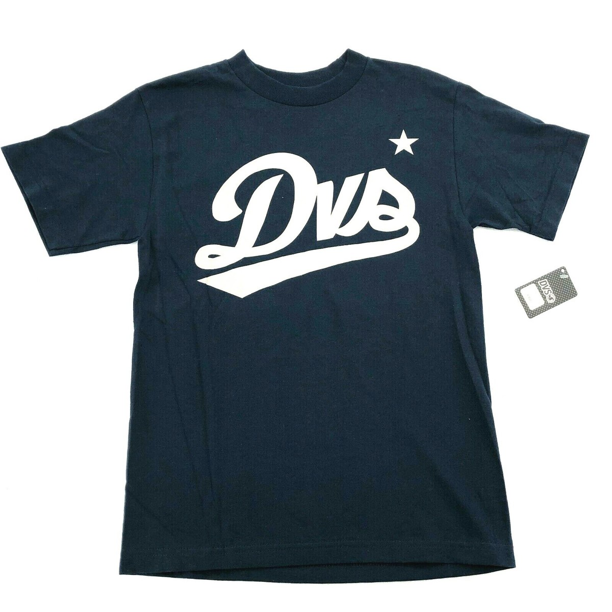Vtg DVS Shoes Shirt Mens Small Navy Blue Skate Surf