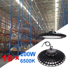 10 Pack 200W UFO LED High Bay Light Shop Warehouse Industrial Factory Commercial