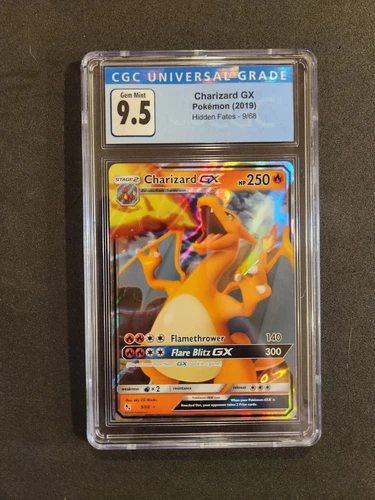 CGC 9.5 Gem Mint Pokémon TCG Charizard GX Hidden Fates 9/68 Holo Ultra Rare
