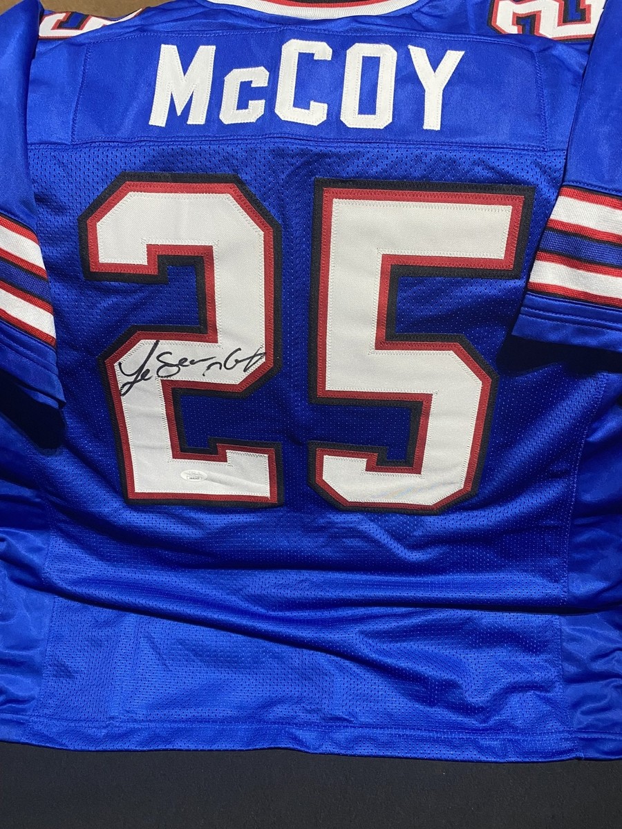 LeSEAN McCOY SIGNED BILLS CUSTOM BLUE JERSEY JSA COA