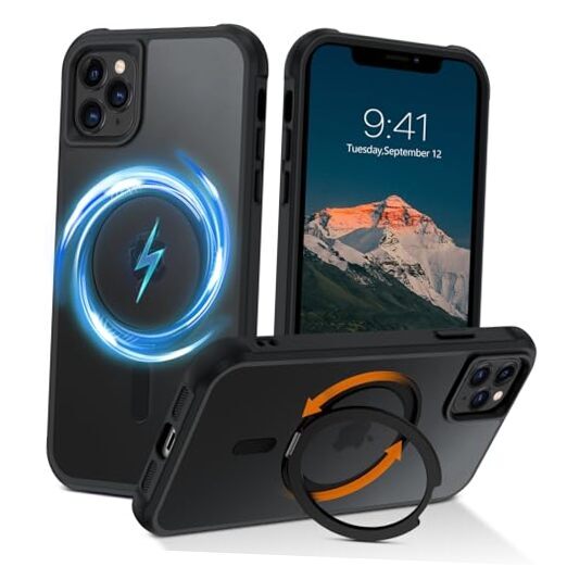 for Magnetic iPhone 11 Pro Max Phone Case [Compatible with MagSafe] Black