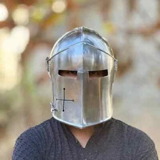 Medieval Barbuta Helmet Battle Warrior Steel Armor LARP Cosplay Helmet