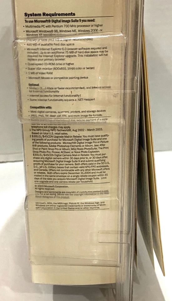 Microsoft Digital Image Suite 9 for Windows XP/2000/98 (S83-00021) - Sealed - Image 4 of 4