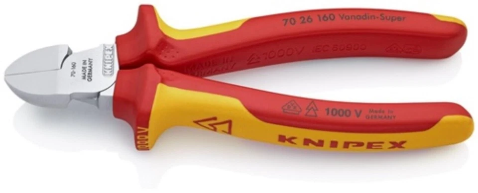 KNIPEX 70 26 160 Seitenschneider Länge 160 mm Kopf verchromt Mehrkomponenten-Hü