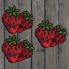 Strawberry Embroidered Patch — 3-Pack — Iron On