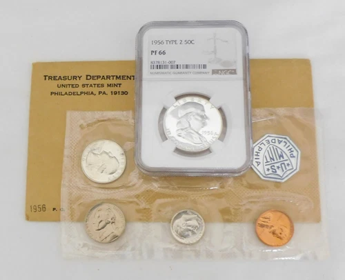 1956 PHILADELPHIA MINT SET WITH PF66 NGC GRADED BEN FRANKLIN