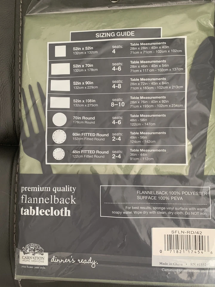 Vinyl Tabletop Flannel Backed 70" Round, - Image 2 of 3