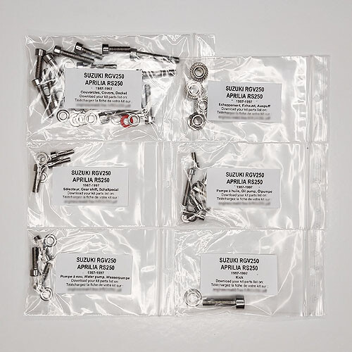 Kit vis moteur en inox pour Aprilia RS 250 de 1995 à 2005