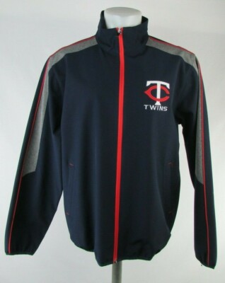 ぬ　Twins MLBジャケット ネイビー/レッド Minnesota Twins Men's MLB Navy Blue/Red Full-Zipper Soft Shell