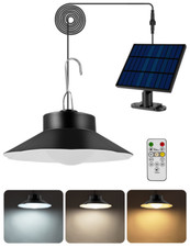 Solar Pendant Light Outdoor Indoor Dusk to Dawn Garden Barn Gazebo Shed Lamp