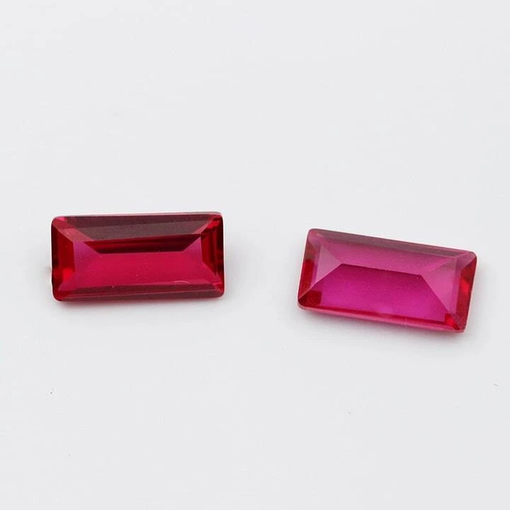 Ruby AAA Rated Lab Created Faceted Baguette Jewelry Ruby Gemstone 3x6 to 16x22mm - Image 4 of 4