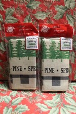 CHRISTMAS Set of 2 XMAS TREES Pillow Cases 15.75 x 15.75 Mint MIP New SS Sealed