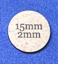 15mm round, 2mm thick MDF bases x 50