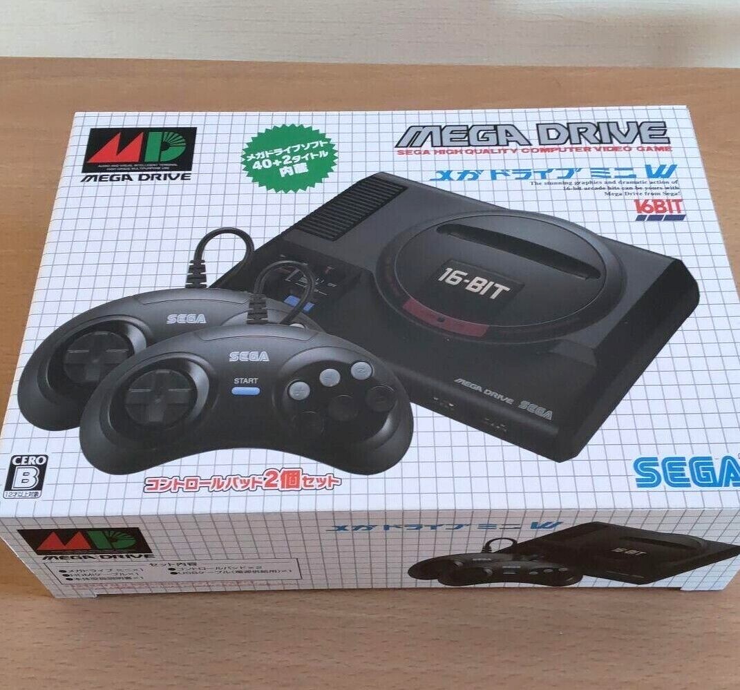 SEGA Games Mega Drive Mini W Genesis Console ＆ 2 Controller Set