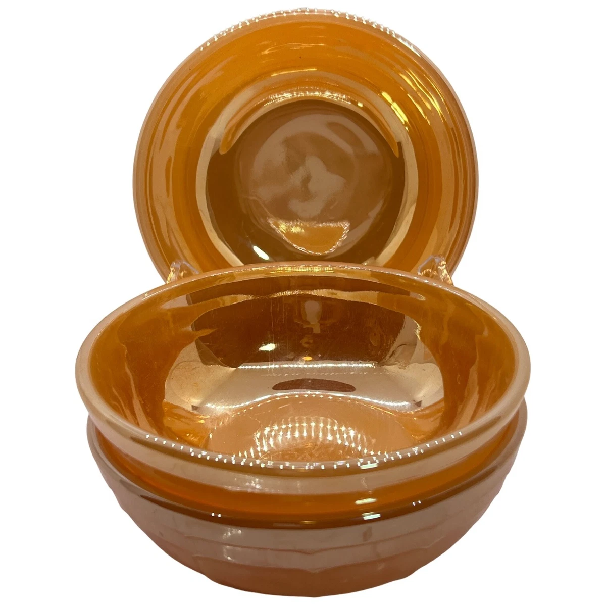 3 x Vintage MCM Termocrisa Peach Lustre Bowls 5.75 in RARE EUC | eBay