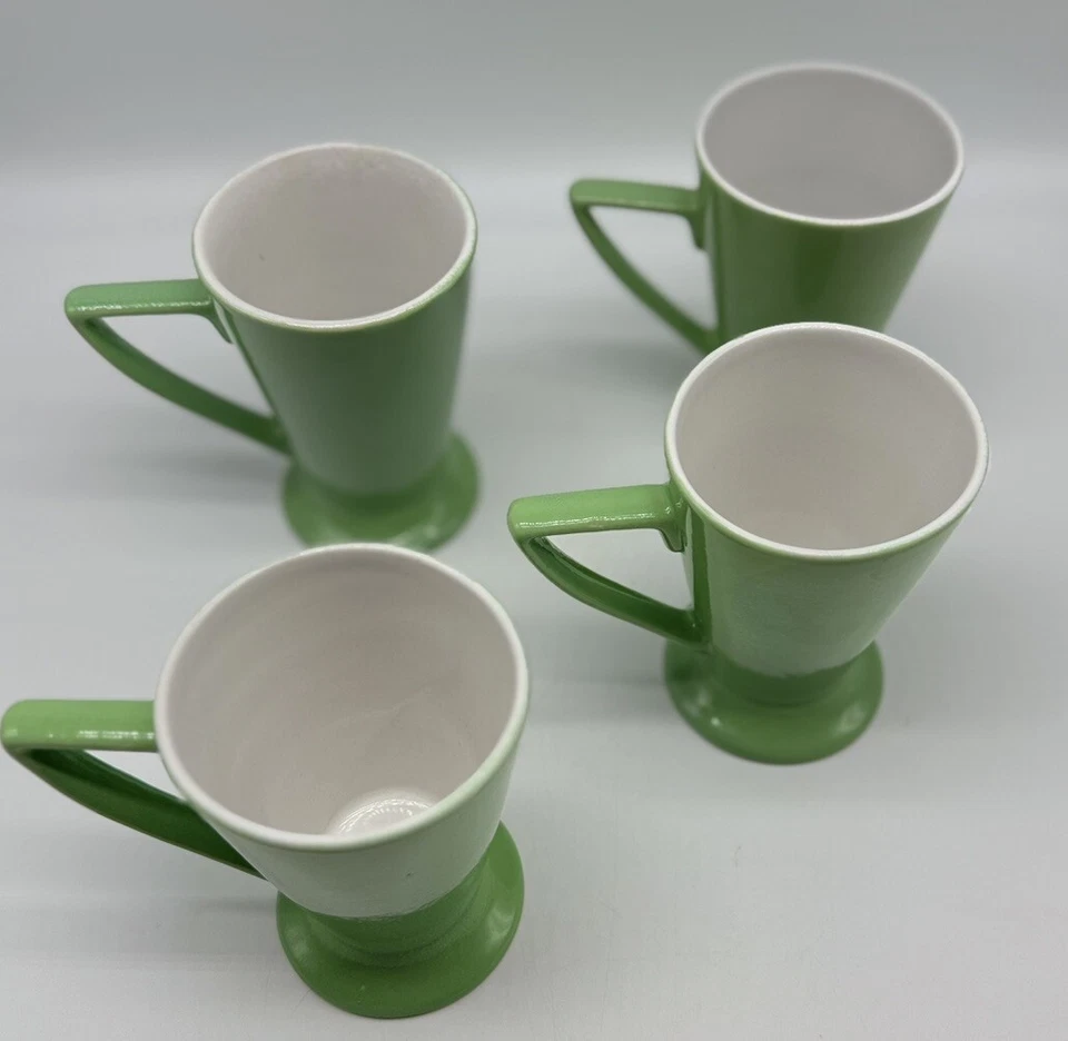 Tazas de café/té Art Deco - 4 tazas en forma de cono verde menta Foto 2 de 4