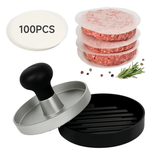Burgerpresse Hamburgerpresse Hamburgerform Burger Patty inkl. Backpapier