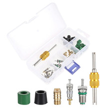 Mtsooning 46 Pcs Air Conditioning Valve Core Kit, R134A R22 R410 Remover Tool As