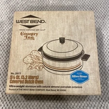 West Bend Country Inn 5.5 Qt Covered Non-Stick Dutch Oven Pot No 2977 SEALED NEW