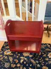 Classic Americana Land of Nod Book Cart Bookcase on Wheels, Excellent Condition