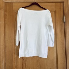 United Colors of Benetton Pullover Sweater White boat neck Size L