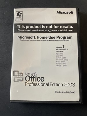 Microsoft Office Professional Edition 2003 Home Use Program W/ Product Key