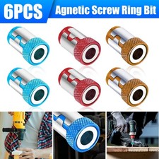 6 x Screwdriver Head Magnetic Ring Pivoting Bit Tip Screw Holder Magnetizer